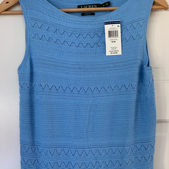 NWT Ralph Lauren lt blue lined knit dress size M - Picture 7 of 7